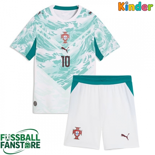 Portugal Bernardo Silva #10 Replik Auswärtstrikot Kinder WM 2026 Kurzarm (+ Kurze Hosen)